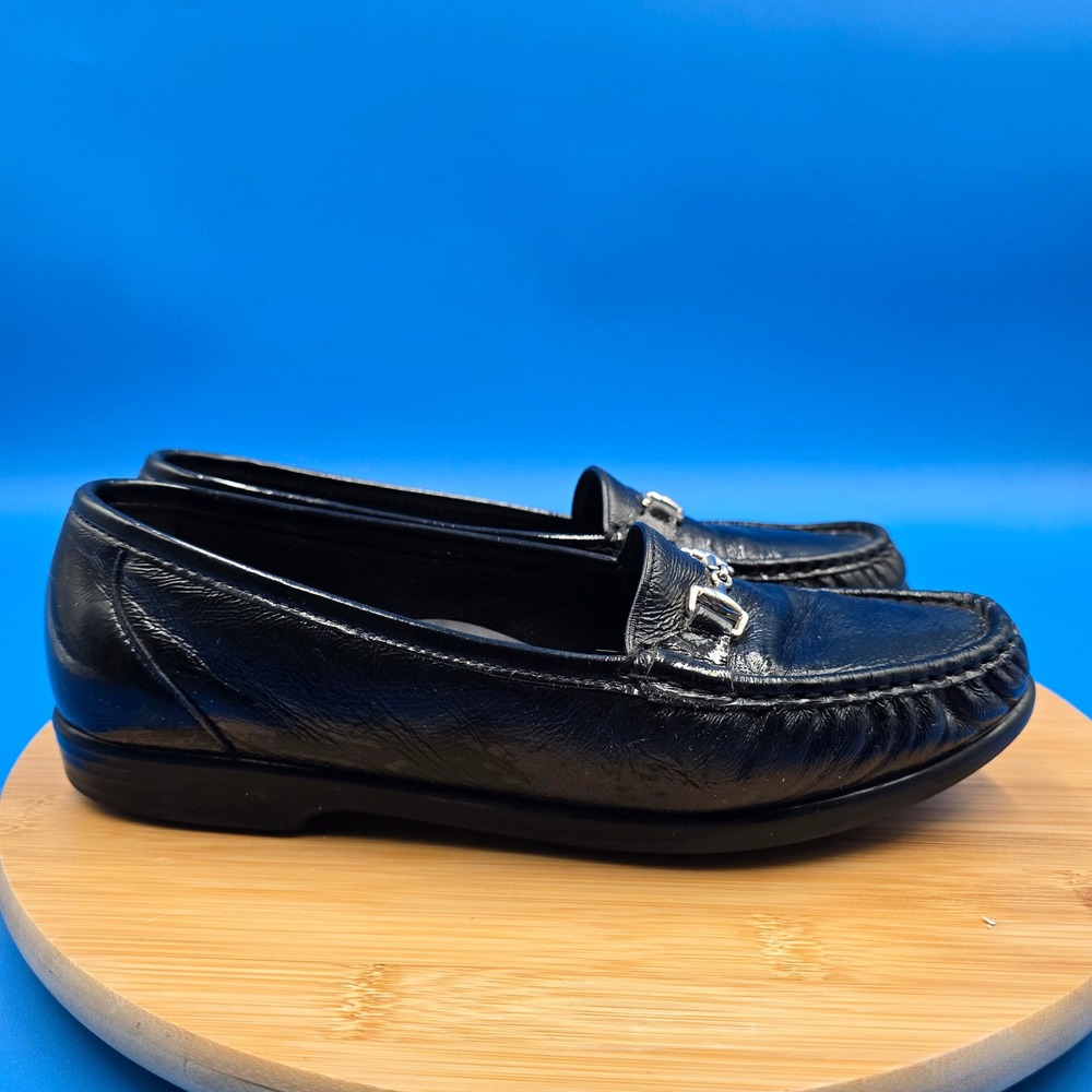 SAS Tripad Comfort Black Patent Leather Horsebit Loafers Women's 10 M USA